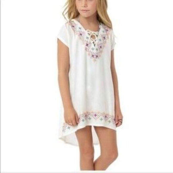 O'Neill Girls Zoey Embroidered Swim Bathing Suit Cover Up Dress - Picture 1 of 11